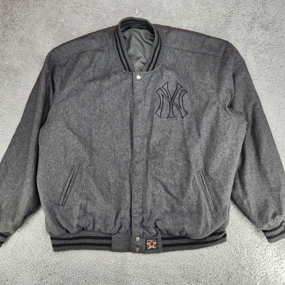New York Yankees Reversible Varsity Jacket JH Design MLB Mens Size 6X Gray